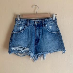 Rolla’s dusters high waist blue denim shorts size 26